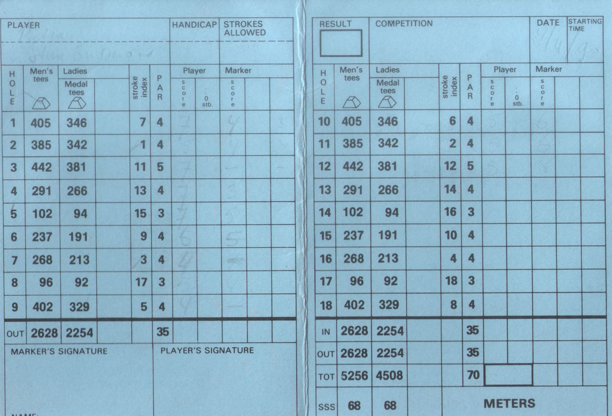 1990 scorekaart 2 aaa