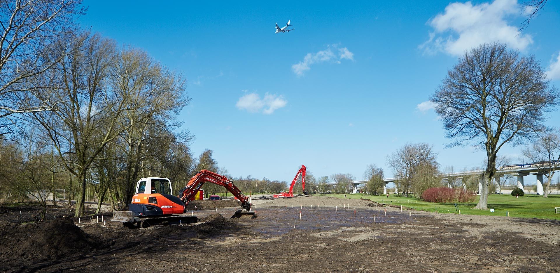 Renovatie hole 9, aanleg van de green