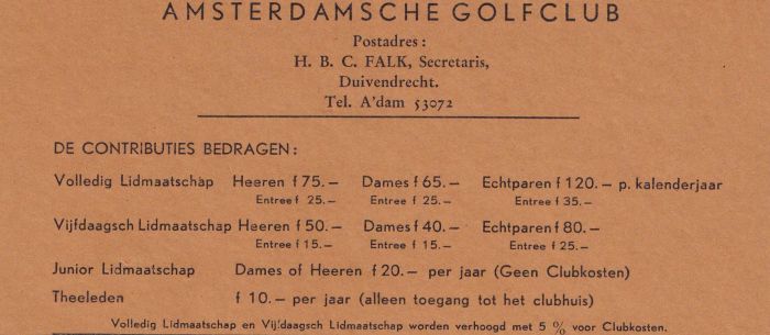 Contributies golfclub